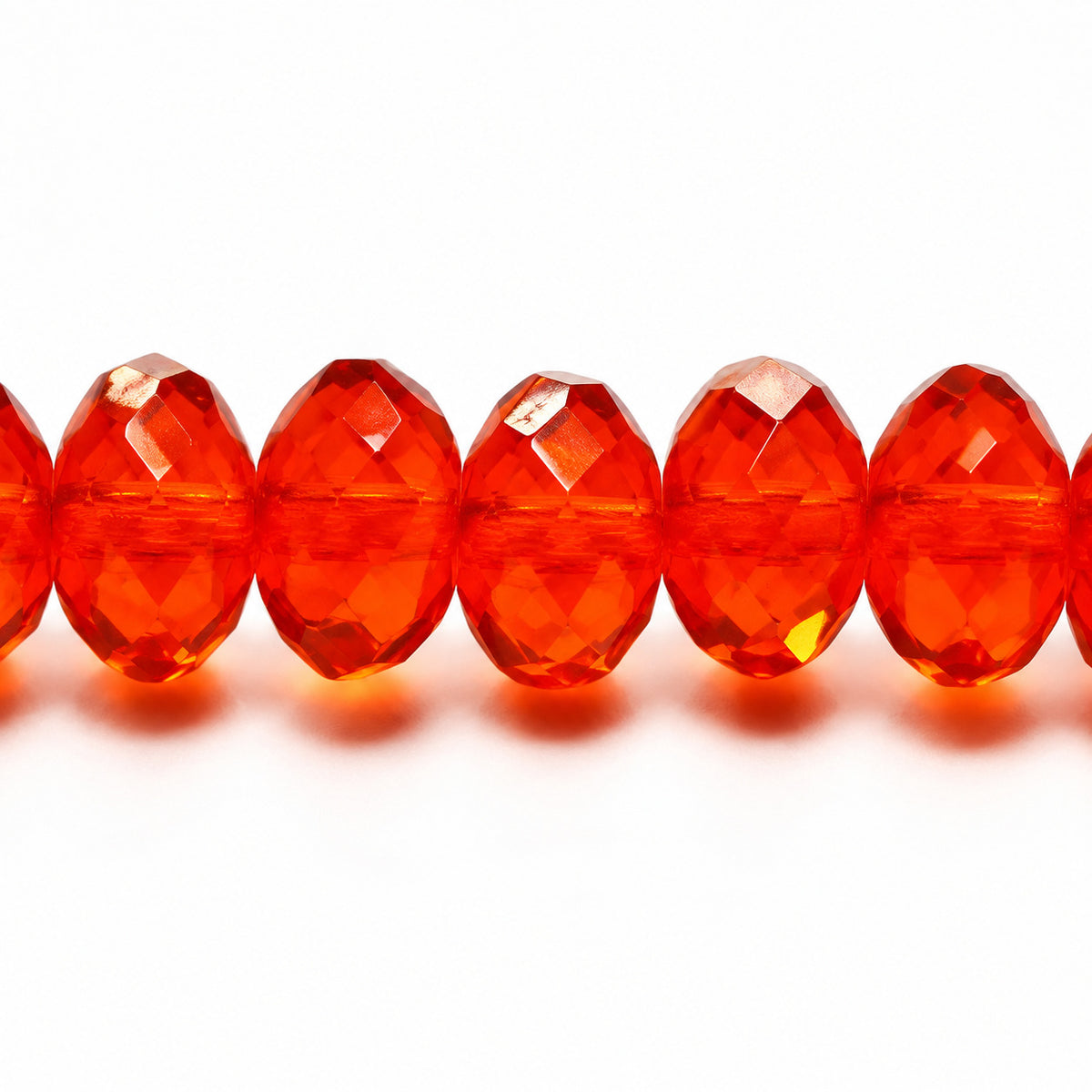 Special Cut Faceted Fire Polished Beads, Transparent Orange (90020), Glass, Czech Republic