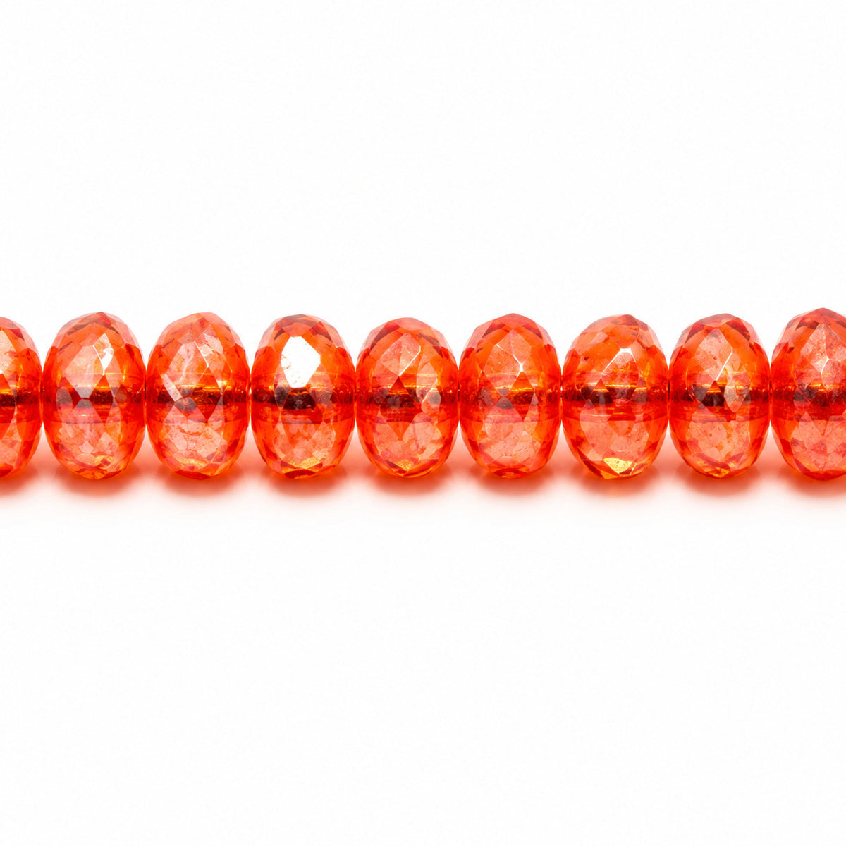 Special Cut Faceted Fire Polished Beads, Transparent Orange Hematite (90040-14400), Glass, Czech Republic