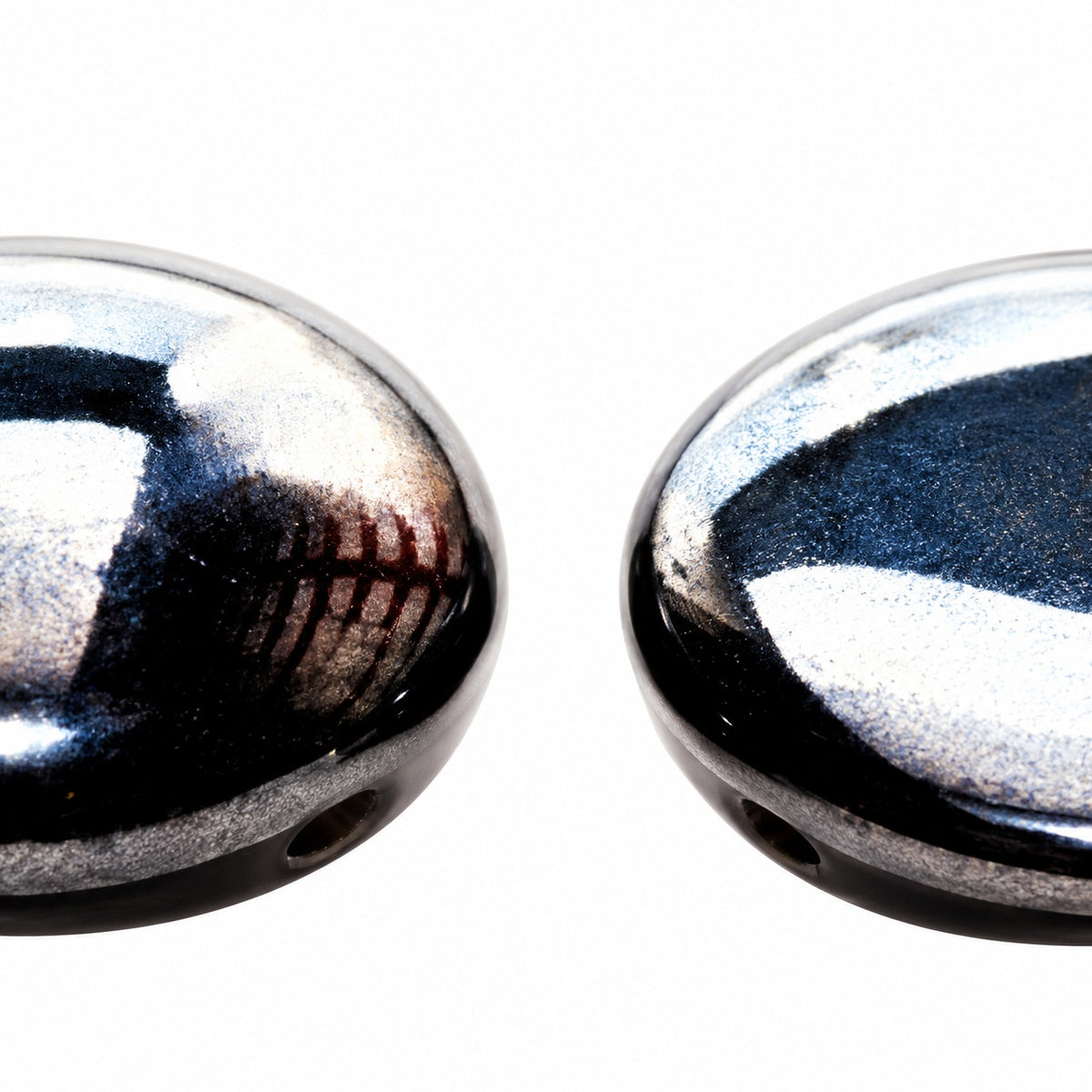 Rondelle Disc Pressed Beads, Black Hematite (23980-14400), Glass, Czech Republic