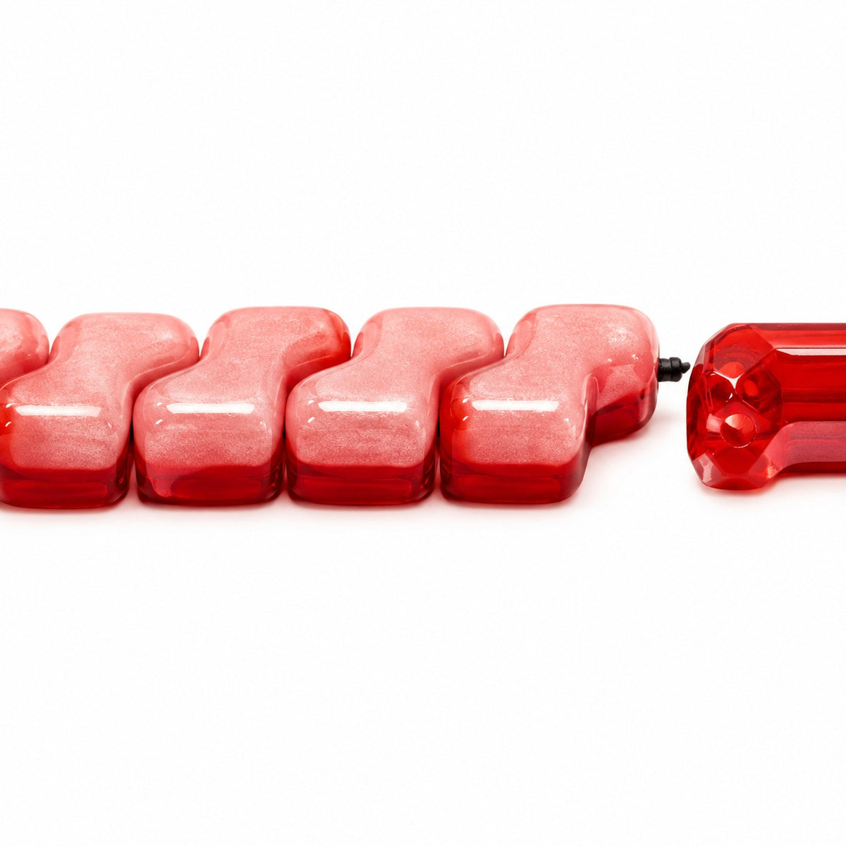 2-Hole Pressed Beads, X2202 (x2202), Glass, Czech Republic
