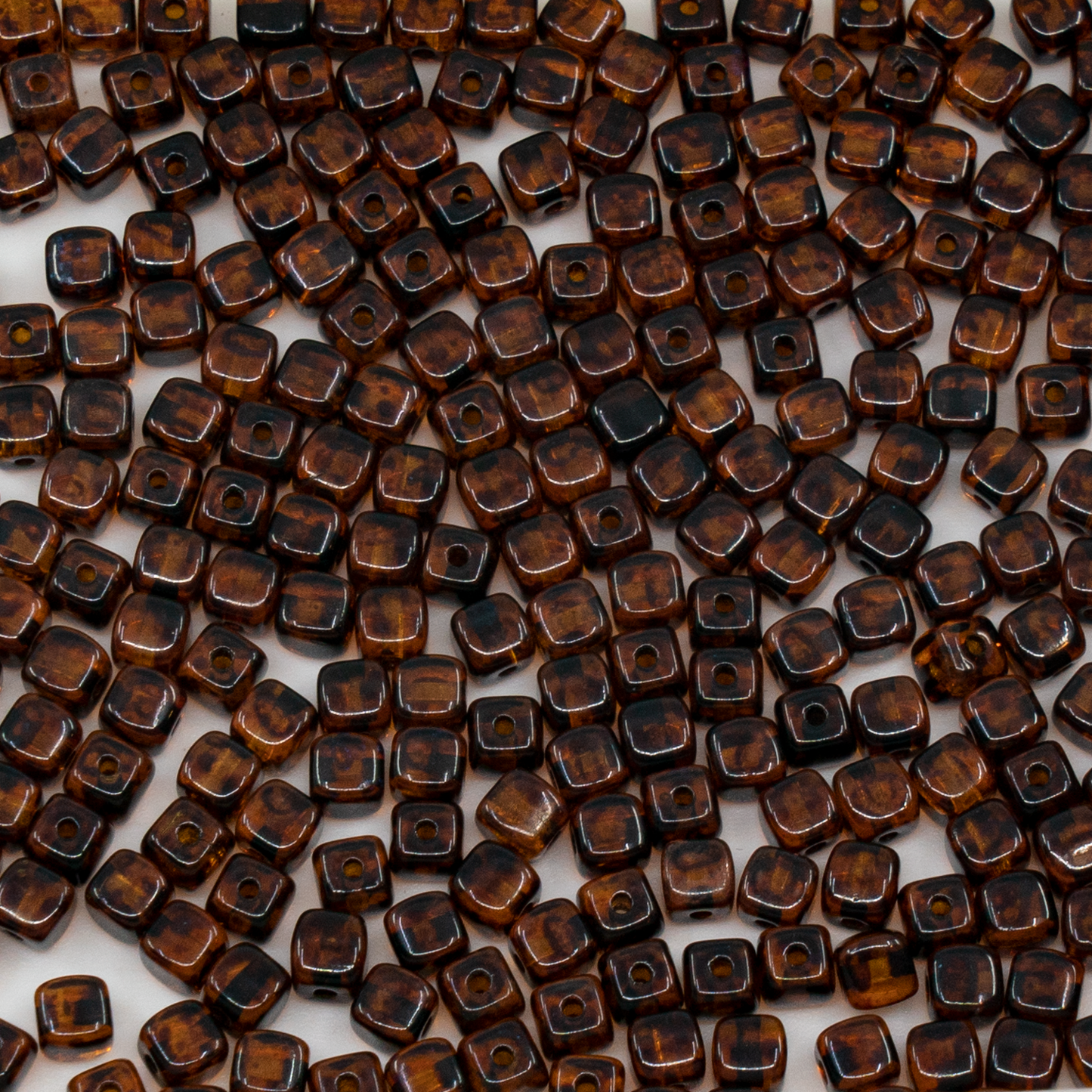 OUTLET 250g Cube Beads, 4 x 4 mm, Topaz Travertin (10070-86800), Glass, Czech Republic