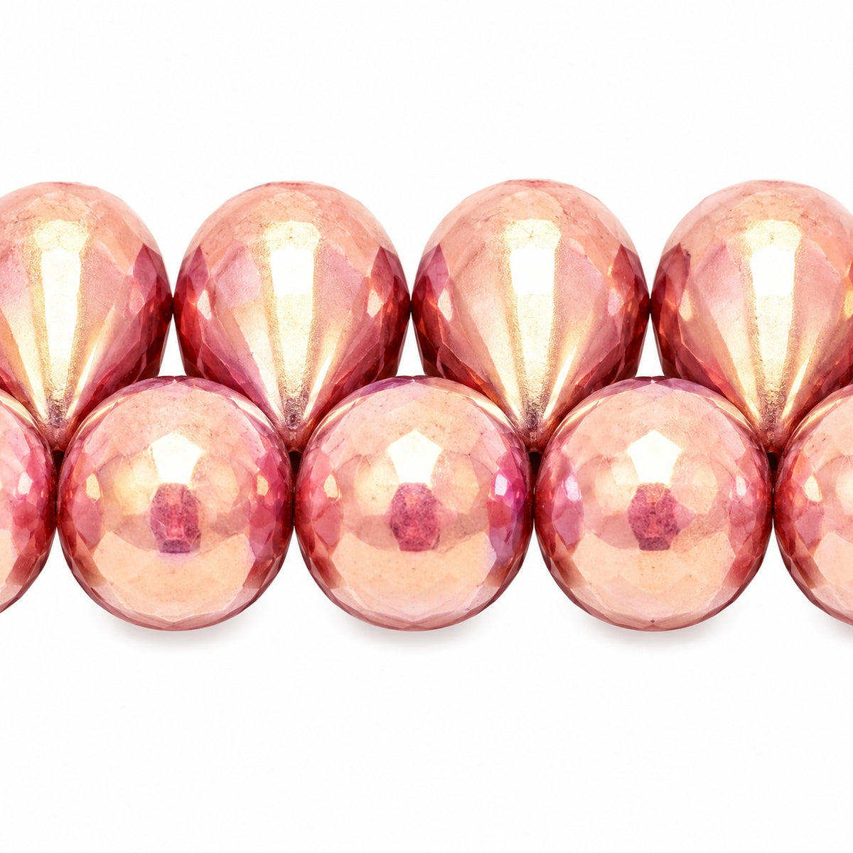 Drop Beads, White Luster Violet Full Coated (02010-14496), Glass, Czech Republic