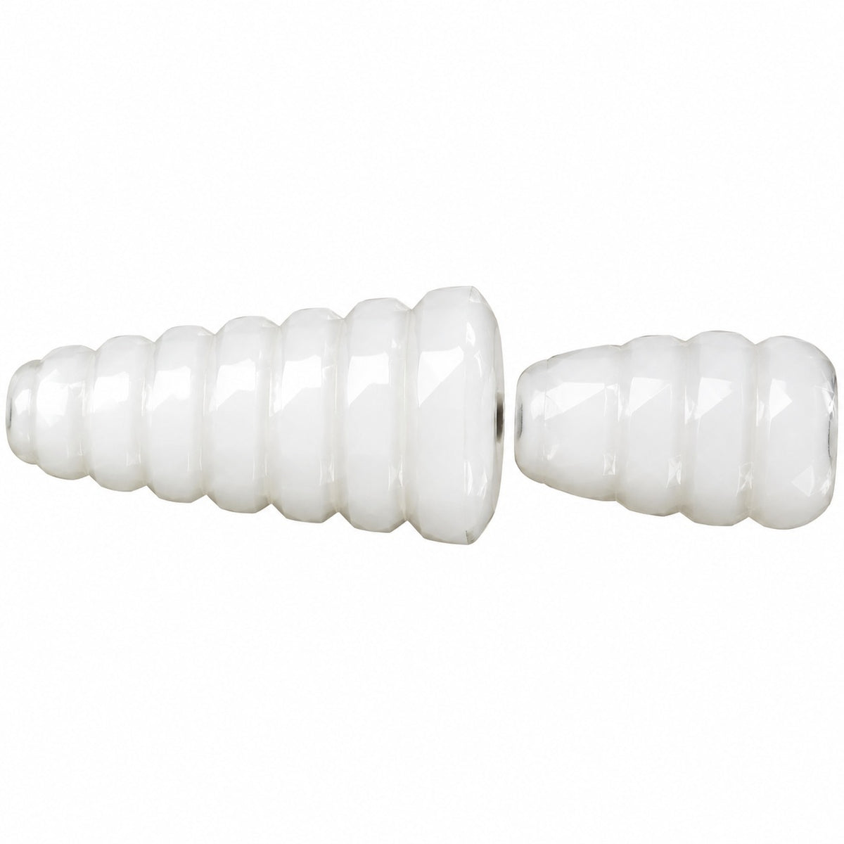 Cone Beads - Hole Through The Whole Bead, Chalk White (3000), Glass, Czech Republic
