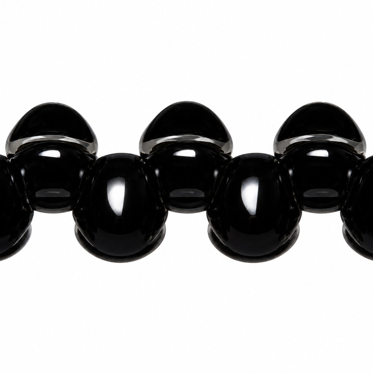Tulip Petal Beads, Black (23980), Glass, Czech Republic