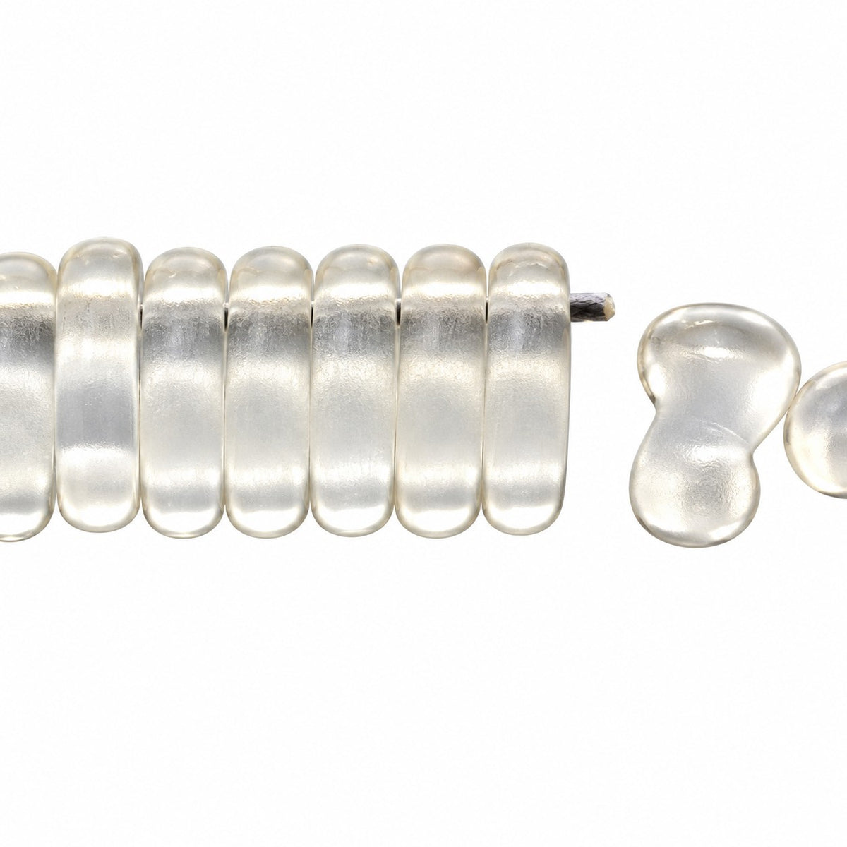 2-Hole Pressed Beads, Crystal Matte (00030-84110), Glass, Czech Republic