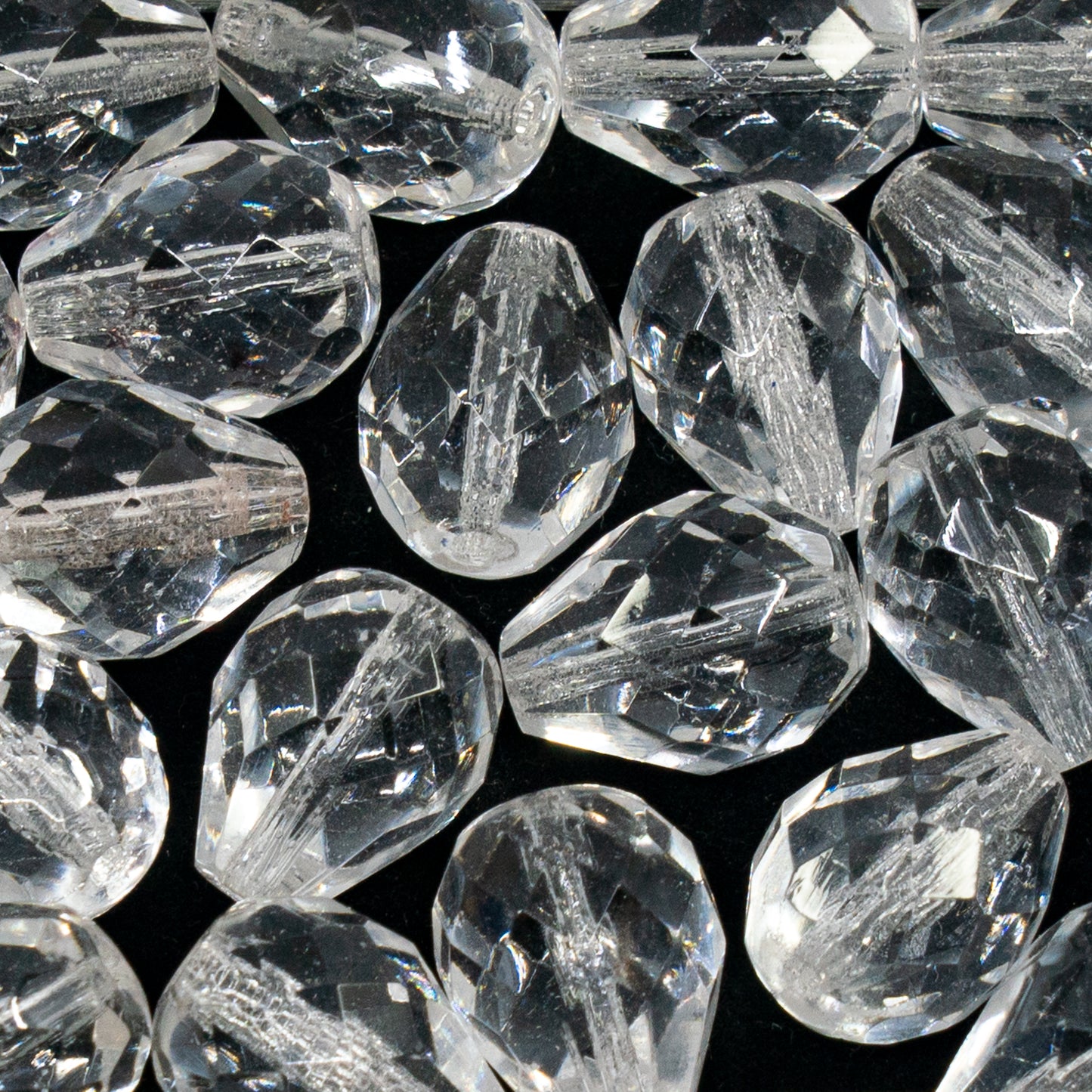 OUTLET 10 grams Faceted Fire Polished Beads Special Cut, 15 x 12 mm, Crystal (00030), Glass, Czech Republic