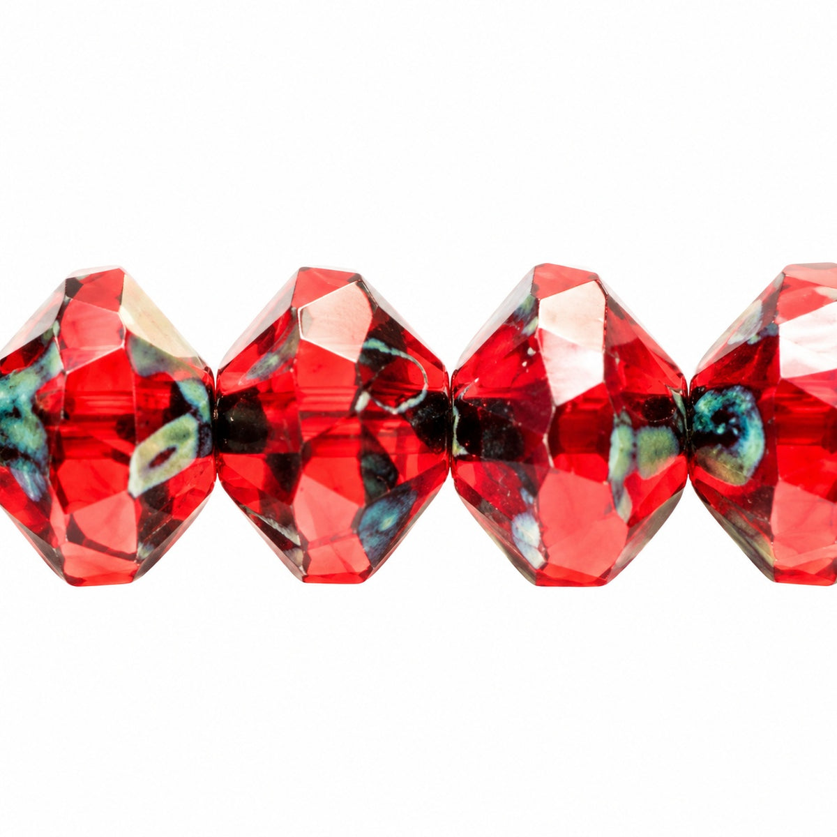 Faceted Special Cut Beads, Light Siam Stain Strong (90070-86805), Glass, Czech Republic