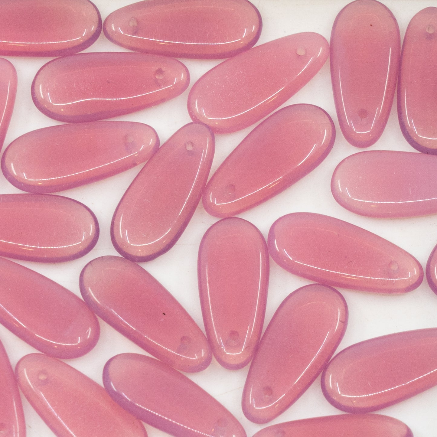 奥特莱斯 10 克匕首珠,19 x 8 毫米,蛋白石粉色 (71010),玻璃,捷克共和国