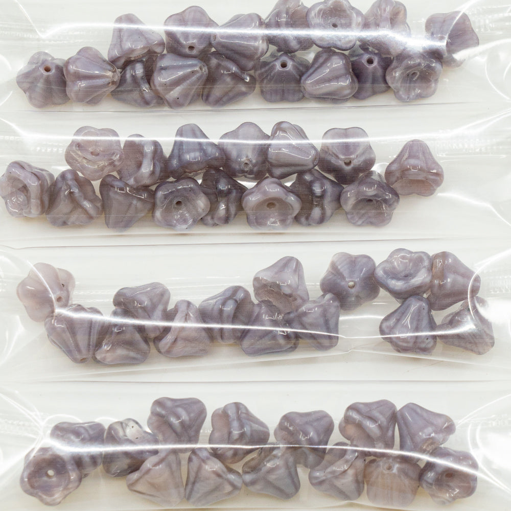 OUTLET 10 克铃花珠,8 x 10 毫米,薰衣草色 (26013),玻璃,捷克共和国