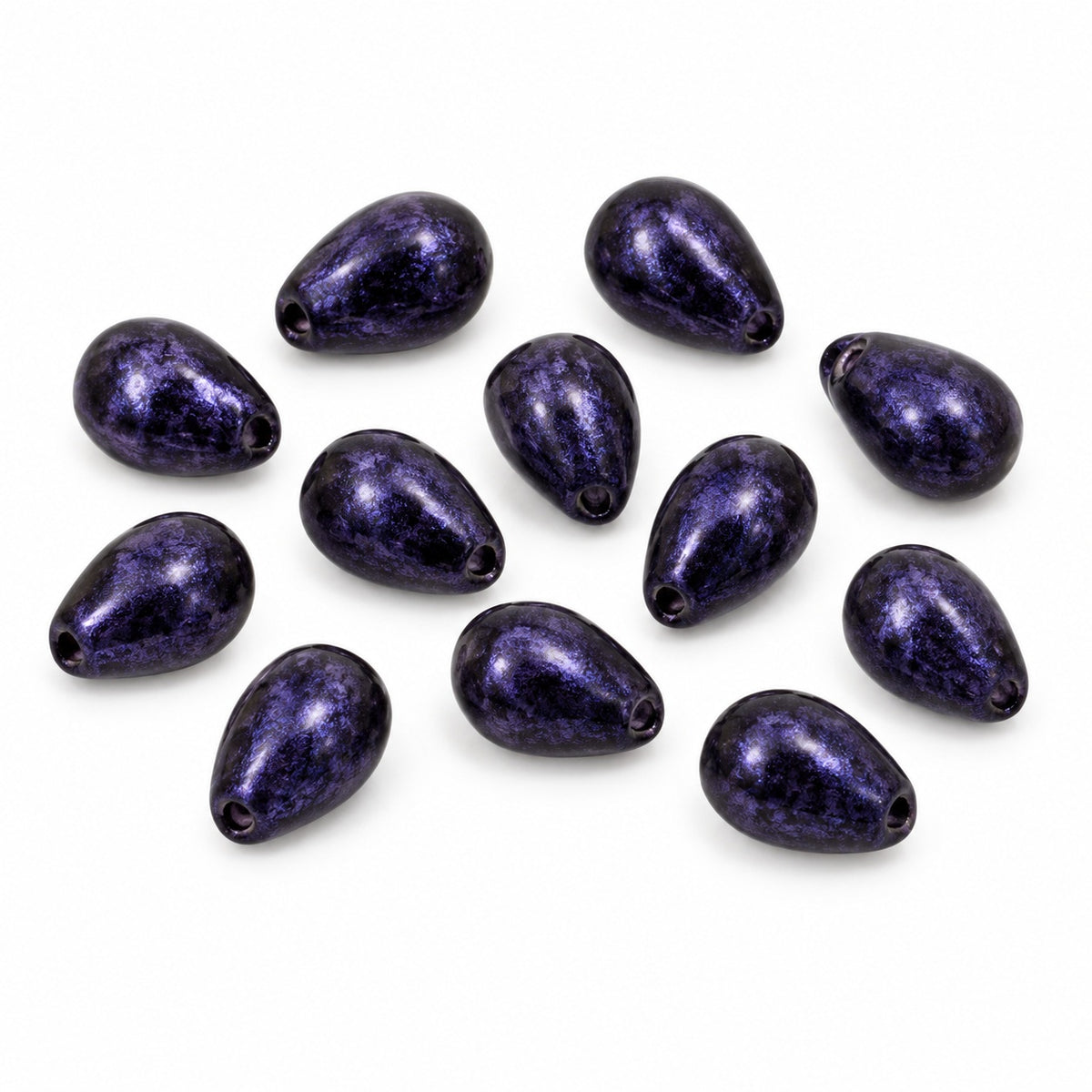Drop Beads, Black 79202 (23980-79202), Glass, Czech Republic