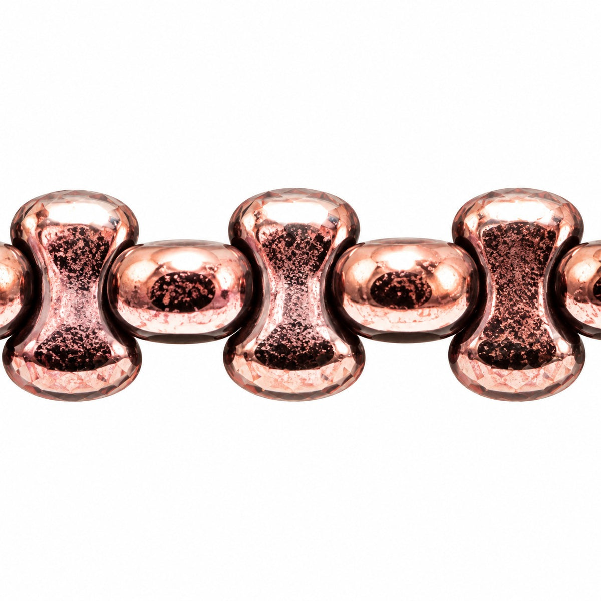 Shaped Pressed Beads, Black Purple (23980-15726), Glass, Czech Republic