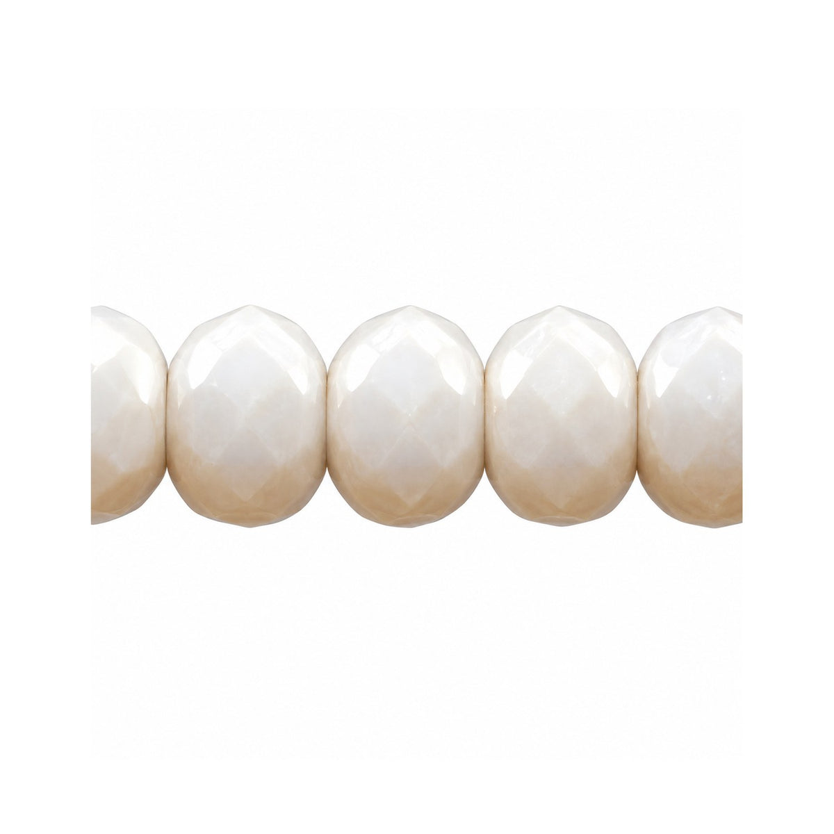 Special Cut Faceted Fire Polished Beads, White Matte (02010-84110), Glass, Czech Republic