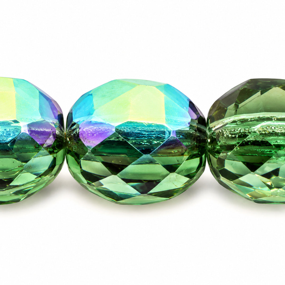 Faceted Special Cut Beads, 50300 Ab (50300-28701), Glass, Czech Republic