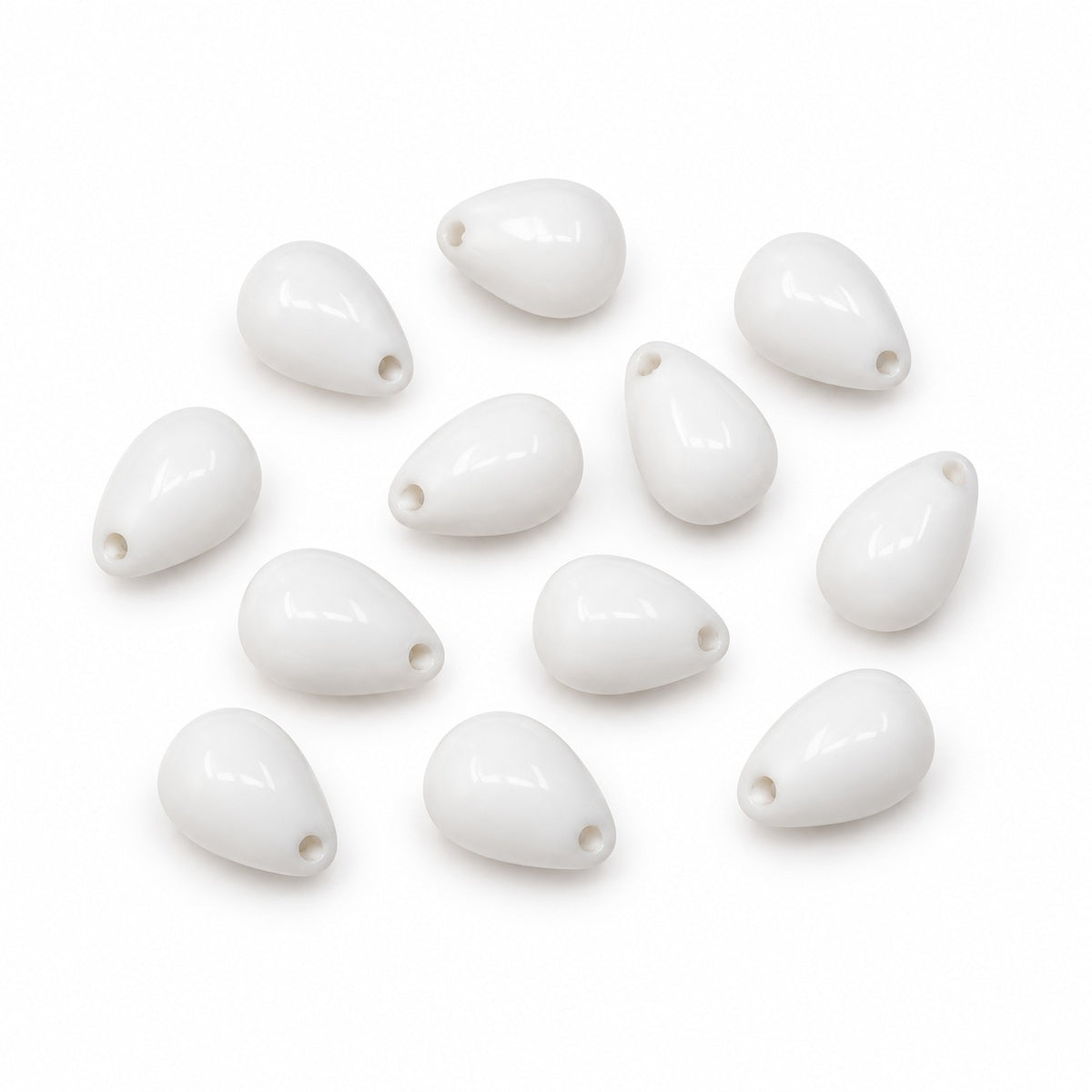 Drop Beads, Chalk White (03000), Glass, Czech Republic