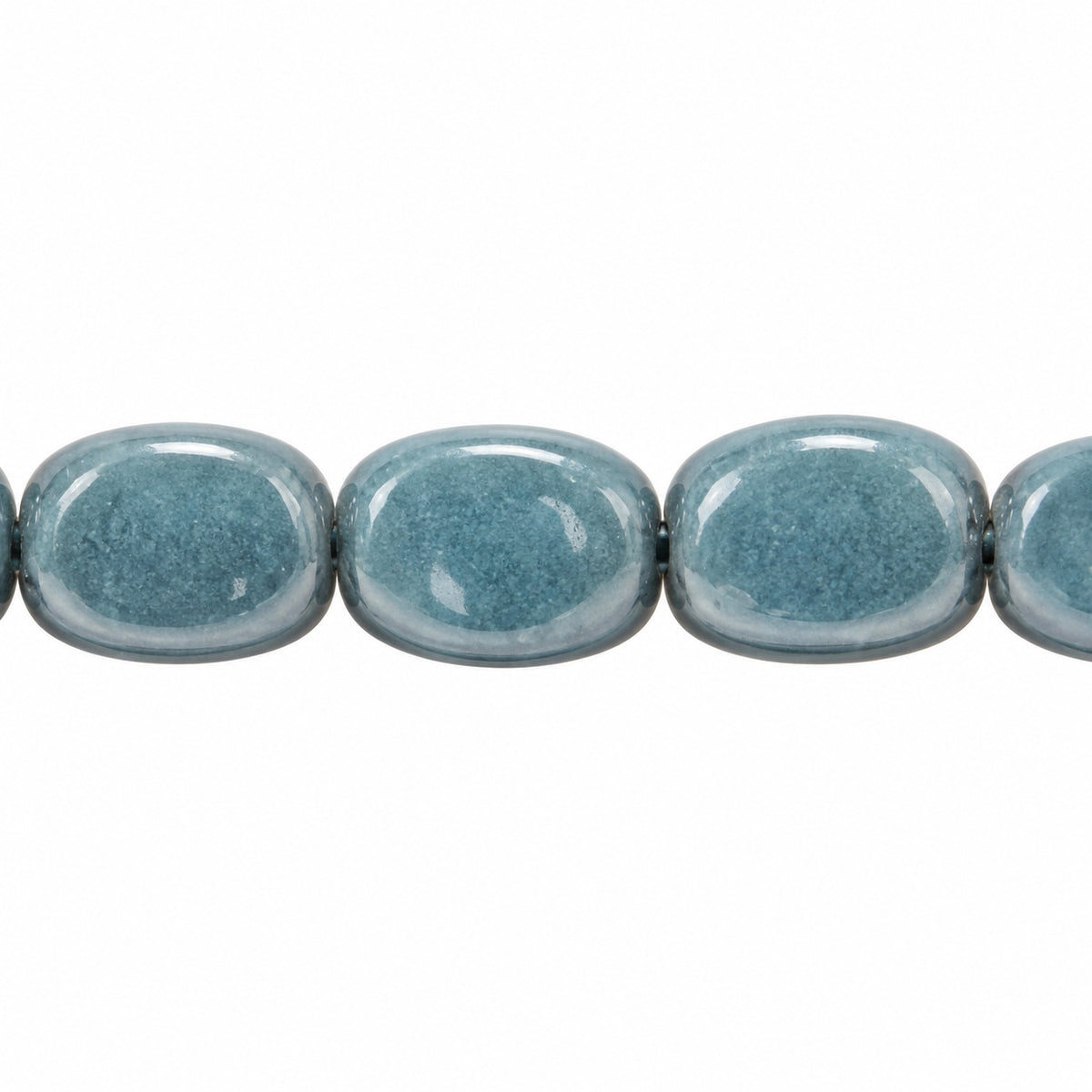 3-Side Oval Beads, Chalk White Luster Blue Full Coated (03000-14464), Glass, Czech Republic