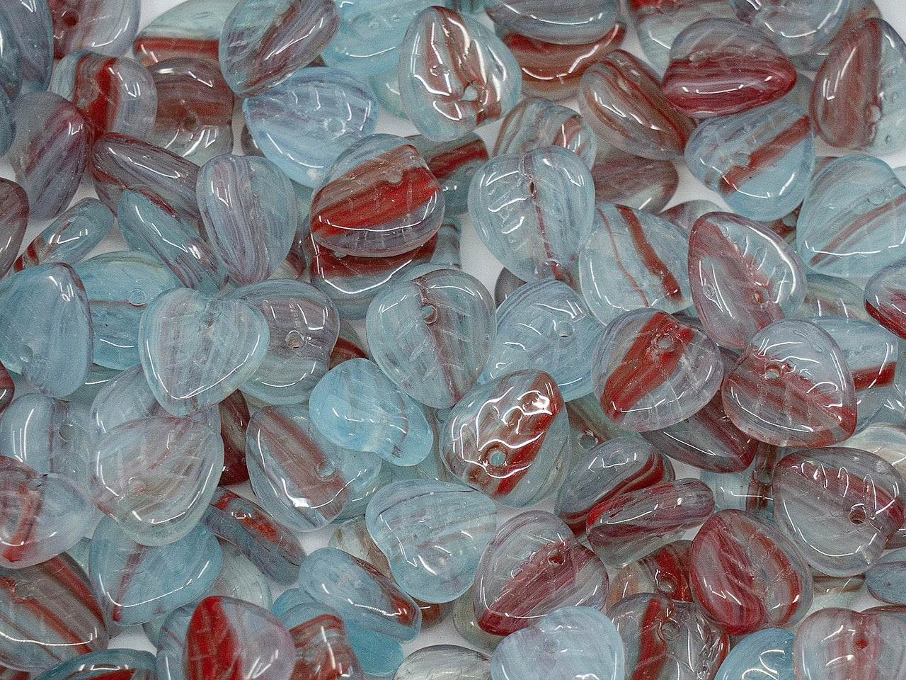 OUTLET Heart Leaf Beads, 9 mm, Glass, Czech Republic