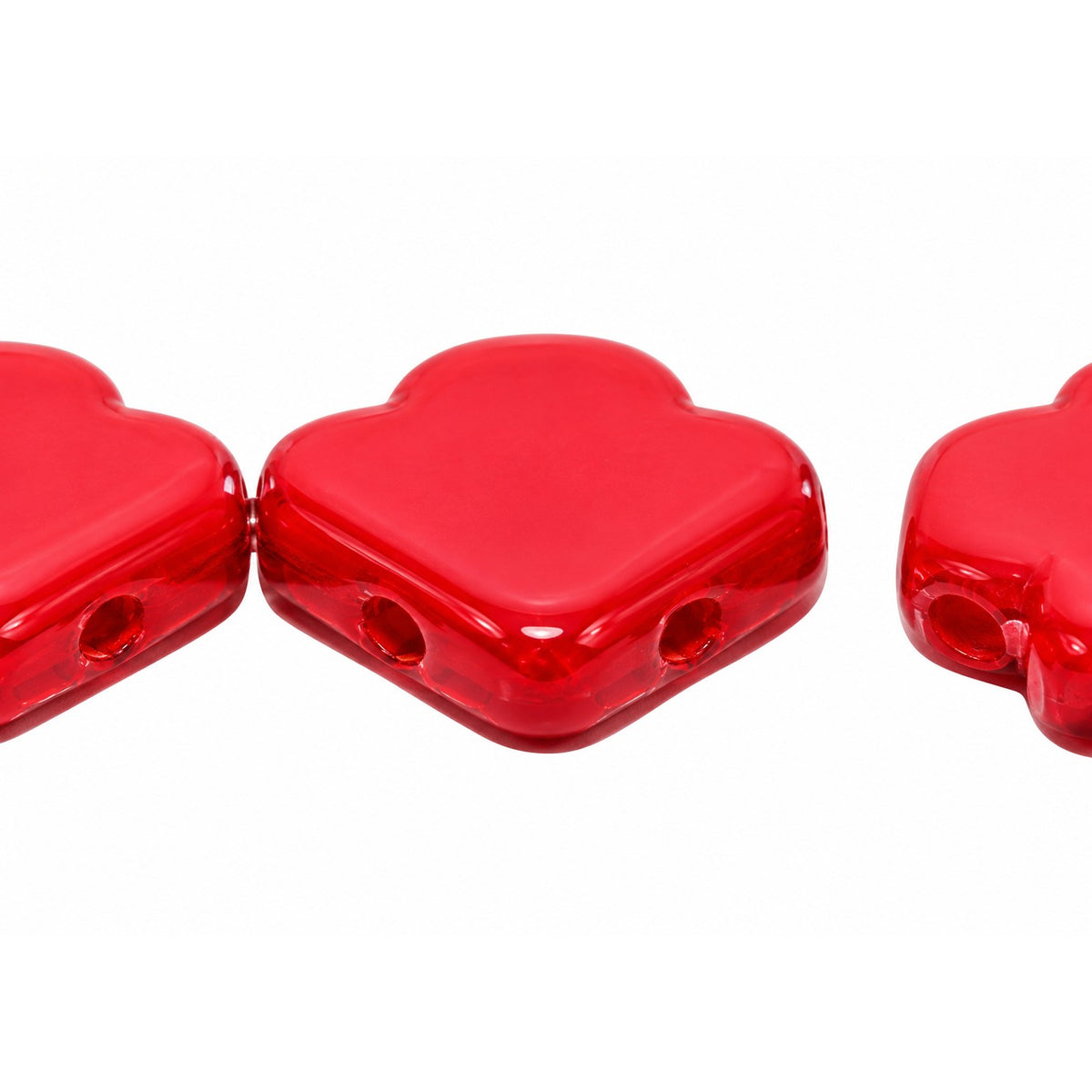 Arrow Beads - Hole From Side To Side, Opaque Red (93200), Glass, Czech Republic