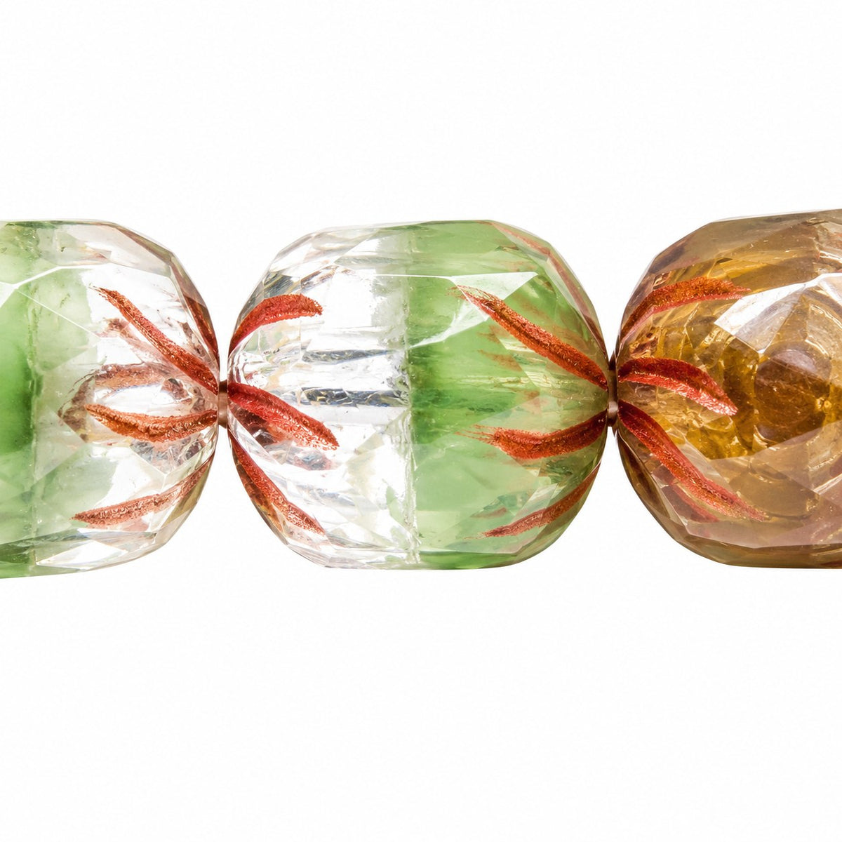 Fire Polished Faceted Cathedral Beads, X1107 Copper Lined (x1107-54319), Glass, Czech Republic