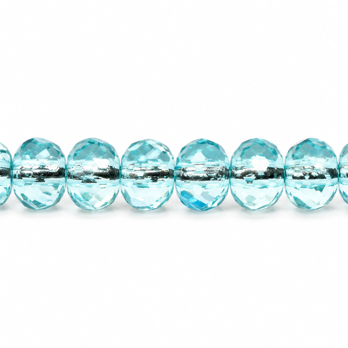 Special Cut Faceted Fire Polished Beads, Transparent Aqua (60010), Glass, Czech Republic