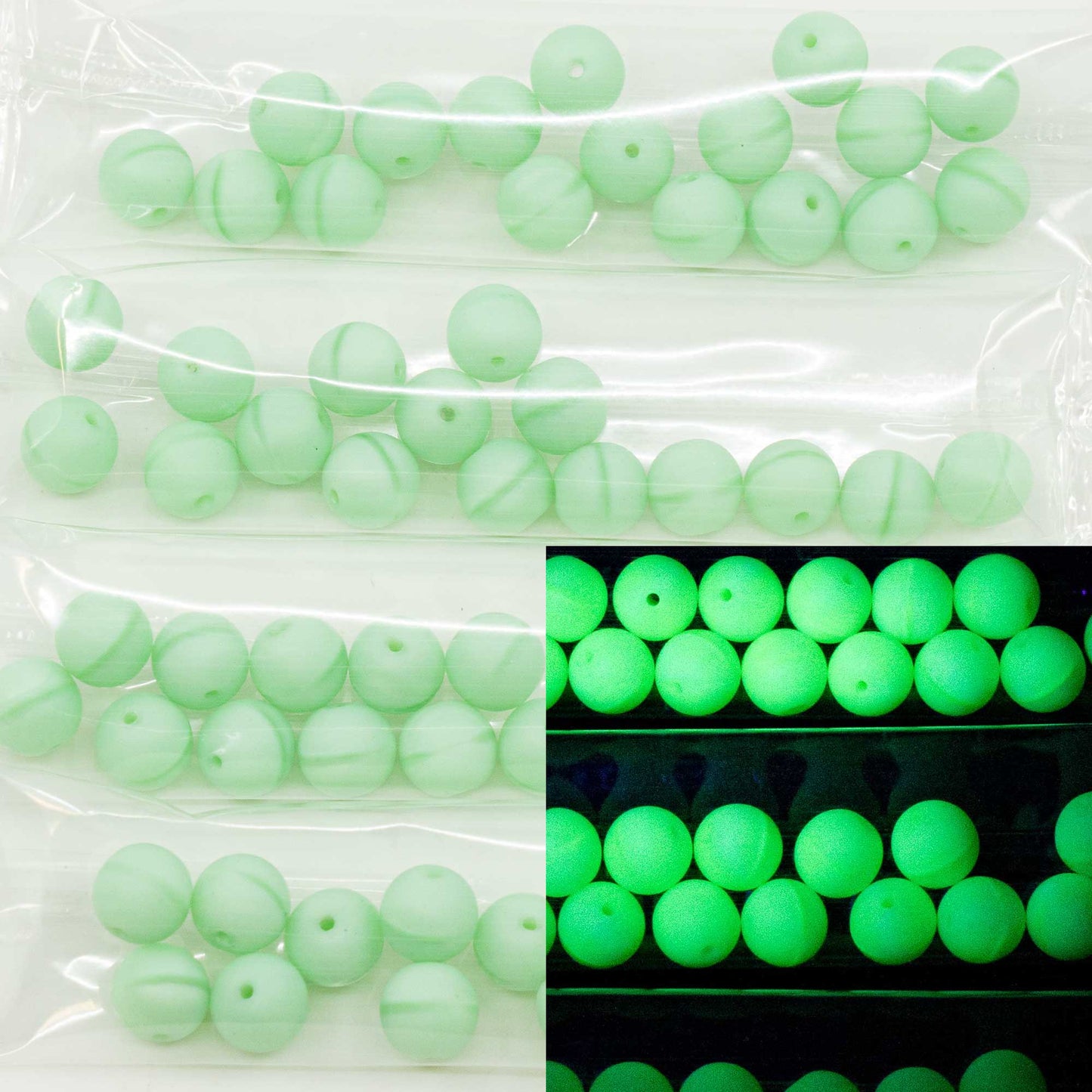 OUTLET 10 grams Round Druck Beads, 8 x 8 mm, Opaque Green (54000), Glass, Czech Republic