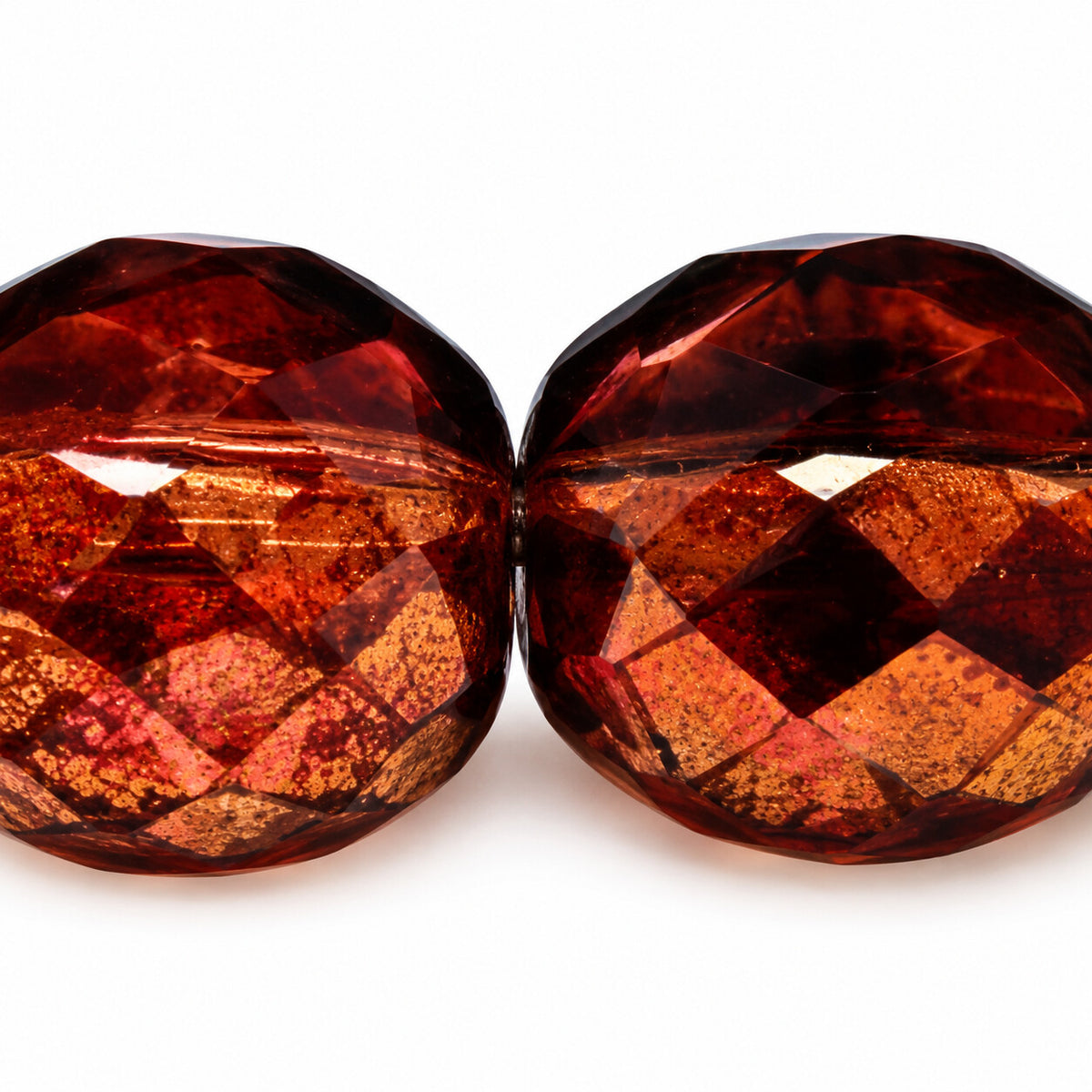 Cut & Faceted Fire Polished Beads, T0250 Bronze (t0250-14415), Glass, Czech Republic
