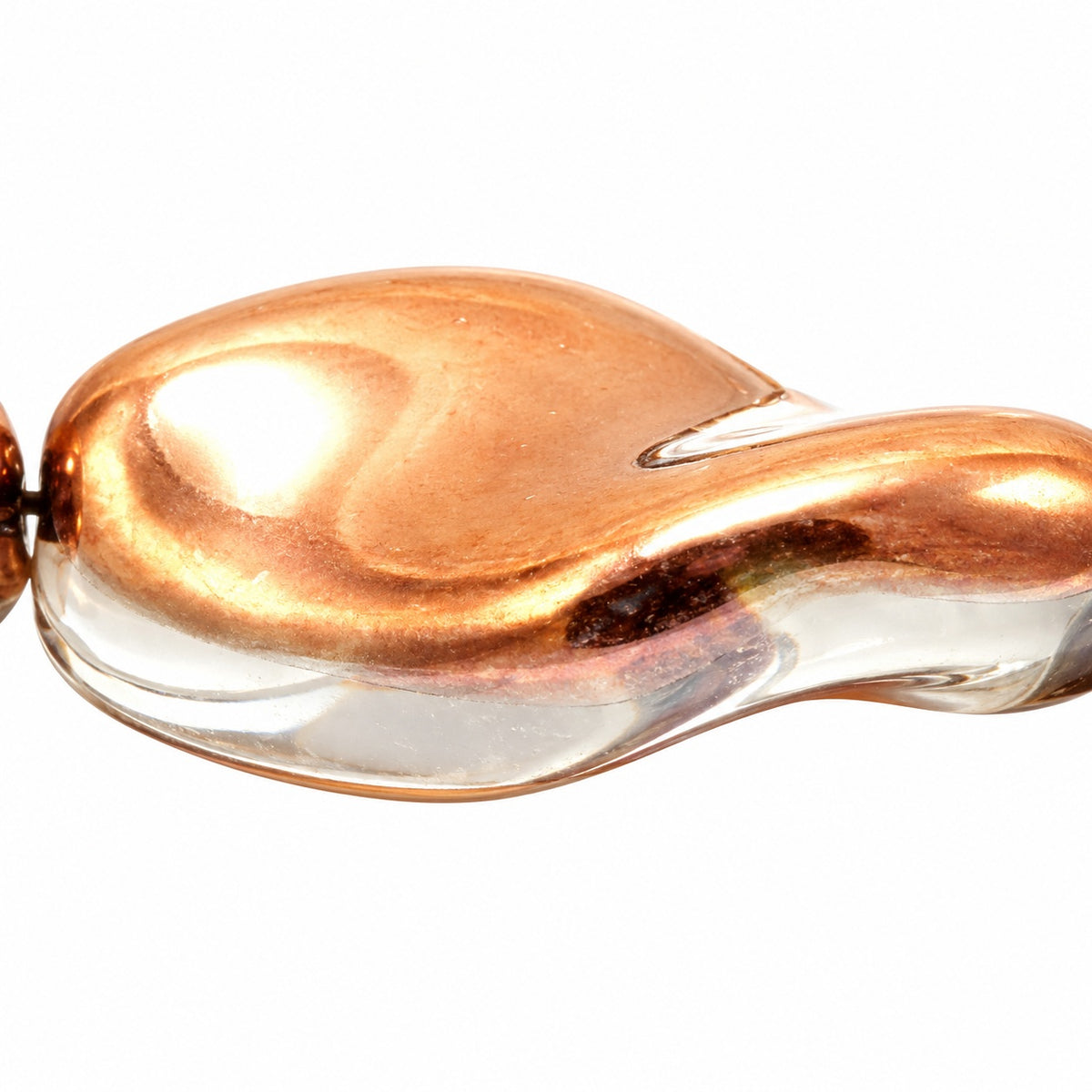 Curved Oval Beads, Crystal Rose Gold Capri (00030-27101), Glass, Czech Republic