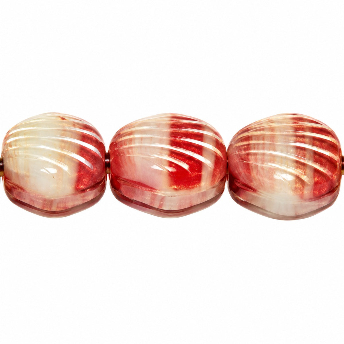 Small Shell Beads, X1788 Gold Lined (x1788-54202), Glass, Czech Republic