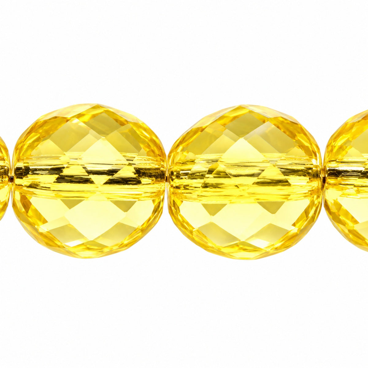 Faceted Round Fire Polished Beads, Transparent Yellow (80120), Glass, Czech Republic