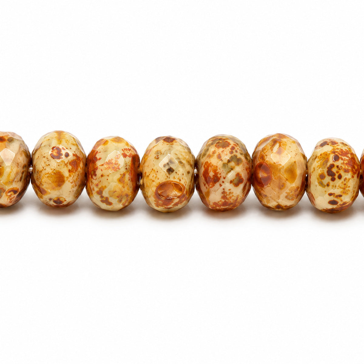 Special Cut Faceted Fire Polished Beads, Chalk White 84510 Stain Strong (03000-84510-86805), Glass, Czech Republic