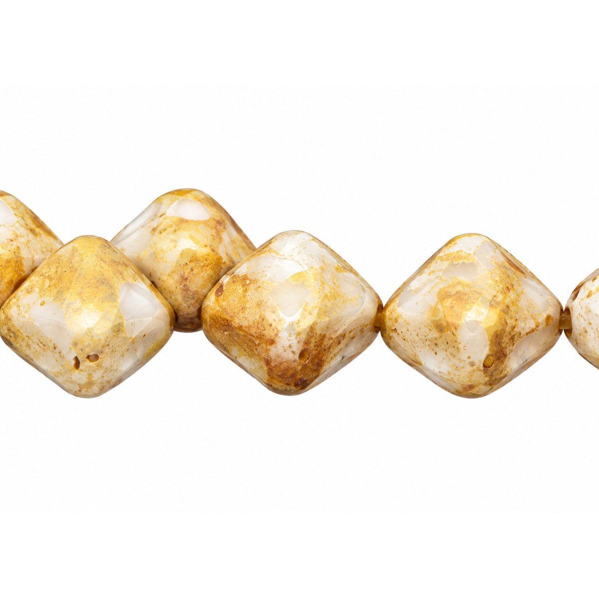 Silky 2-Hole Square Beads, Chalk White 47901 (03000-47901), Glass, Czech Republic