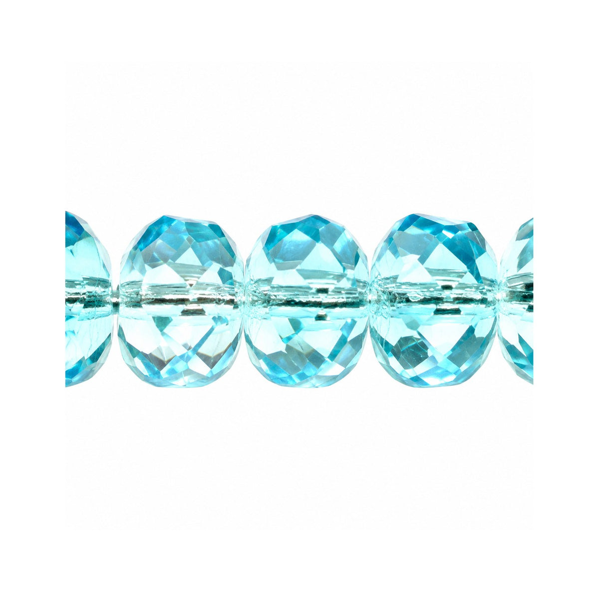 Special Cut Faceted Fire Polished Beads, Transparent Aqua (60000), Glass, Czech Republic