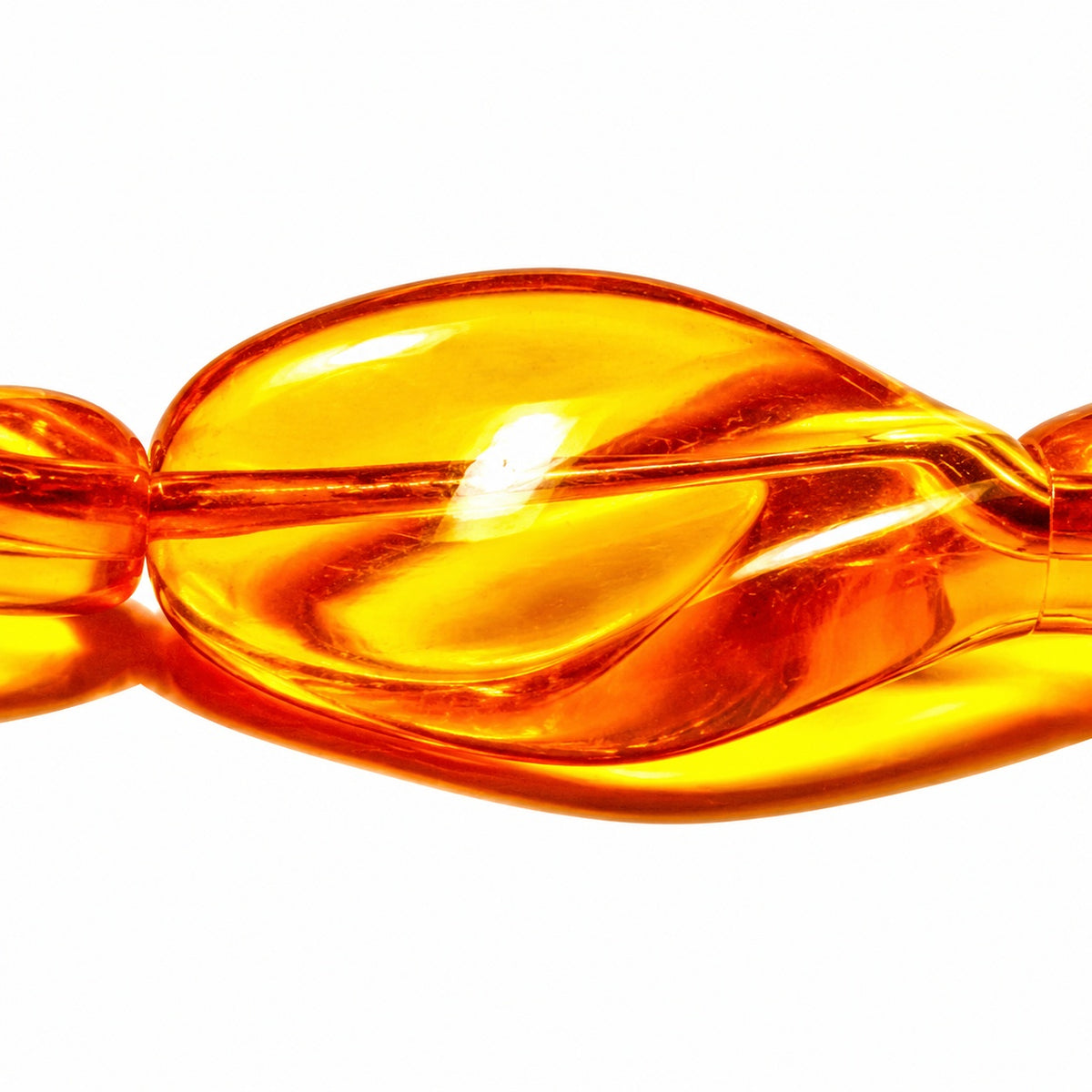 Curved Oval Beads, Transparent Yellow (80020), Glass, Czech Republic
