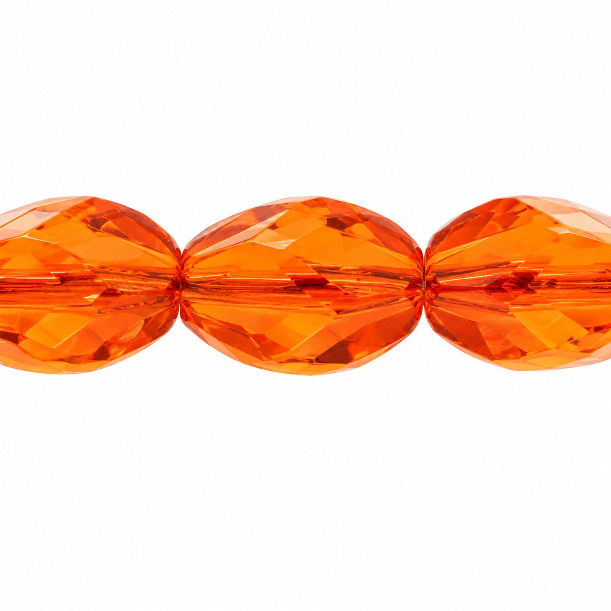 Faceted Special Cut Beads, Transparent Orange (90030), Glass, Czech Republic