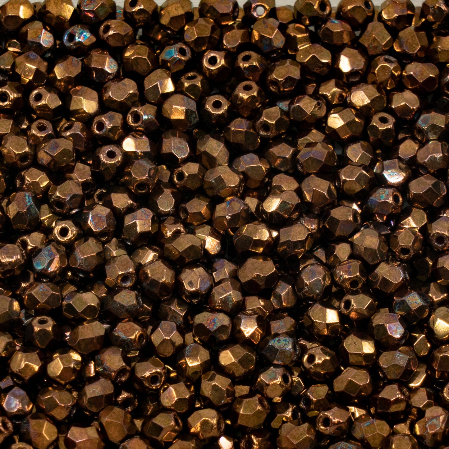 OUTLET 250g Faceted Round Fire Polished Beads, 4 x 4 mm, Opaque Red Vega Ii (93200-15780), Glass, Czech Republic