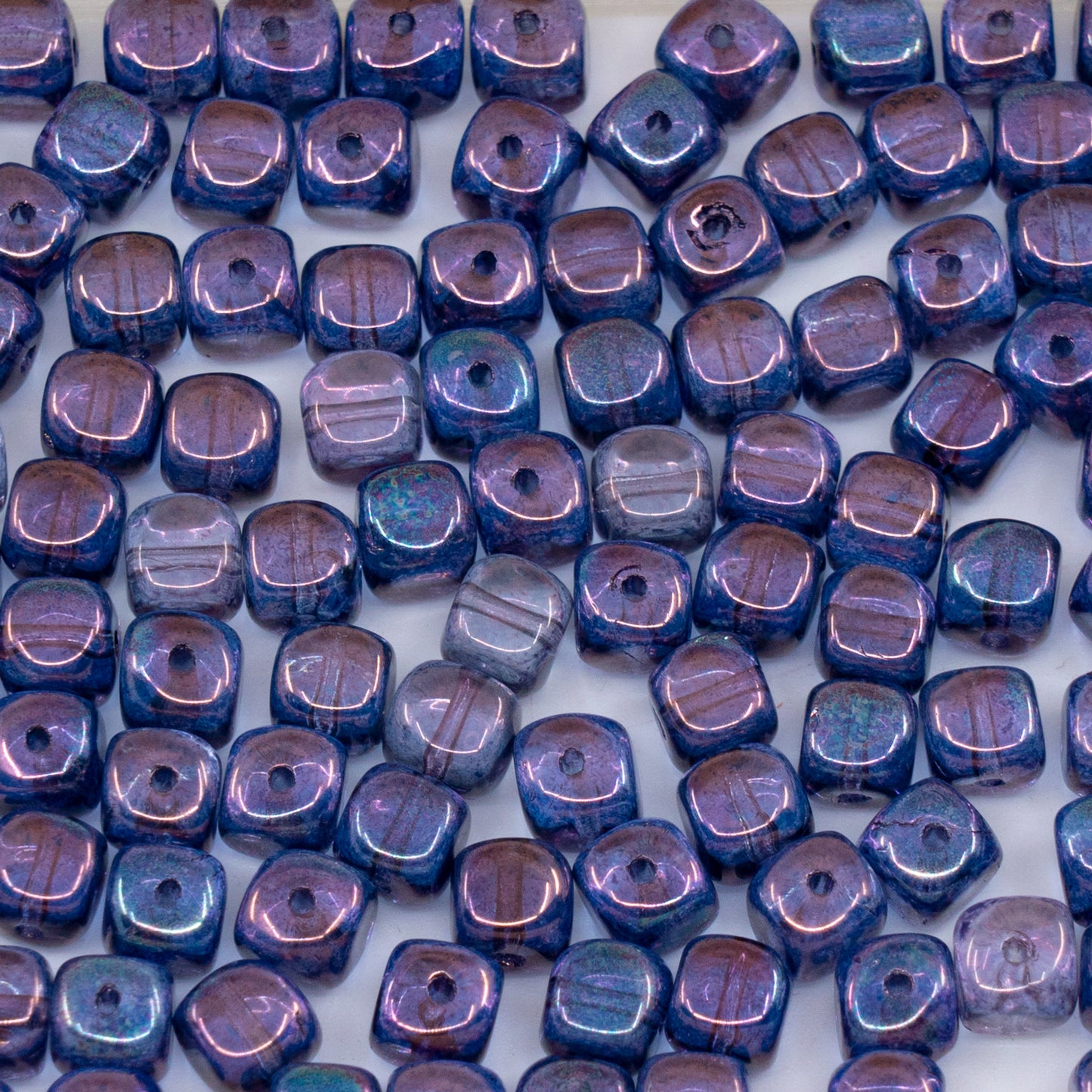 OUTLET 250g/50g Cube Beads, 6 x 7 mm, Crystal Purple (00030-15726), Glass, Czech Republic