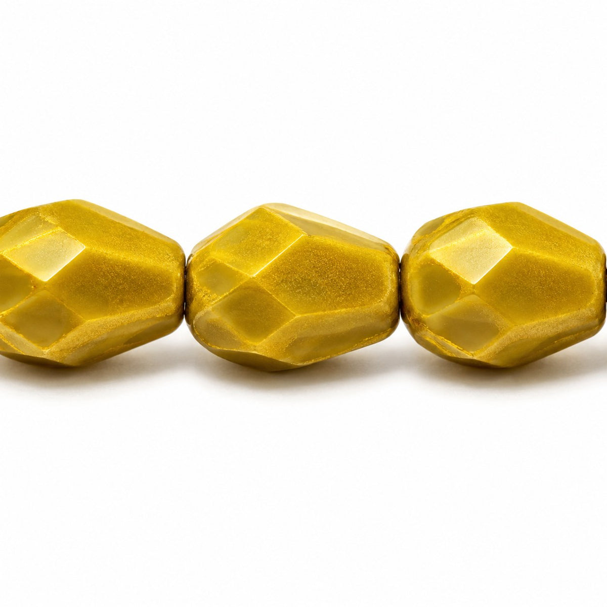 Faceted Fire Polished Beads Special Cut, Opaque Green (53410), Glass, Czech Republic