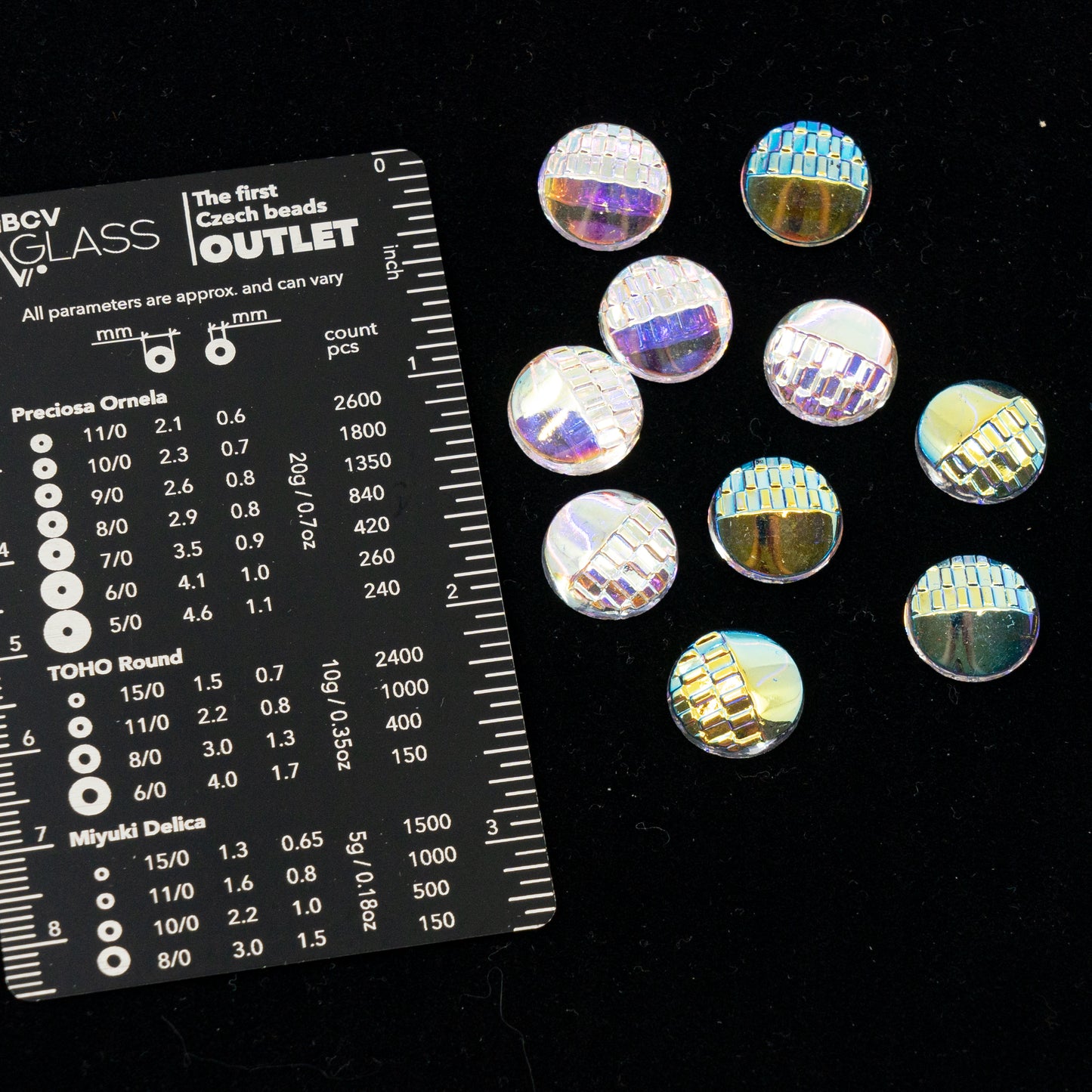 OUTLET 10 grams Glass Pressed Crystal Stones, 20 x 20 mm, Crystal AB. mixed Foiled /not foiled (crystal-AB-Fmix-rou), Glass, Czech Republic