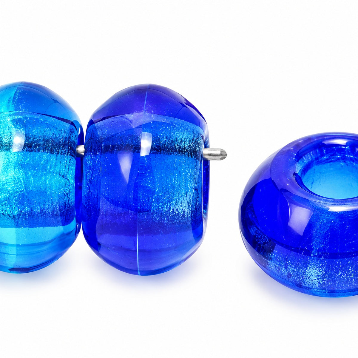 Pressed Rondelle With Large Hole Beads, T0520 (t0520), Glass, Czech Republic