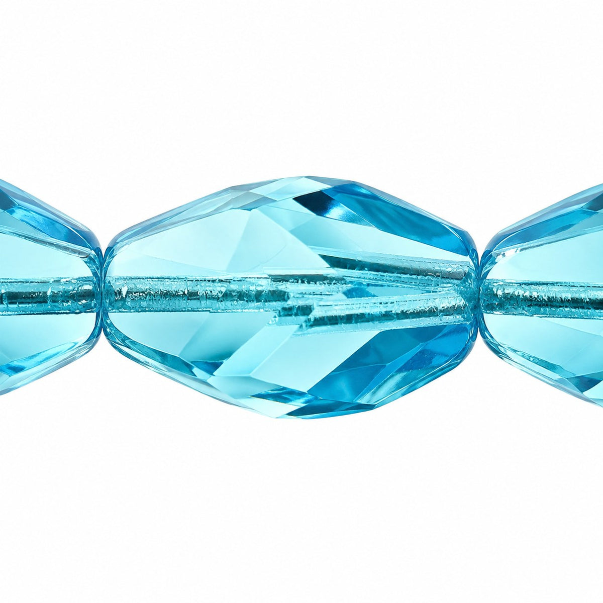 Faceted Special Cut Beads, Transparent Aqua (60010), Glass, Czech Republic
