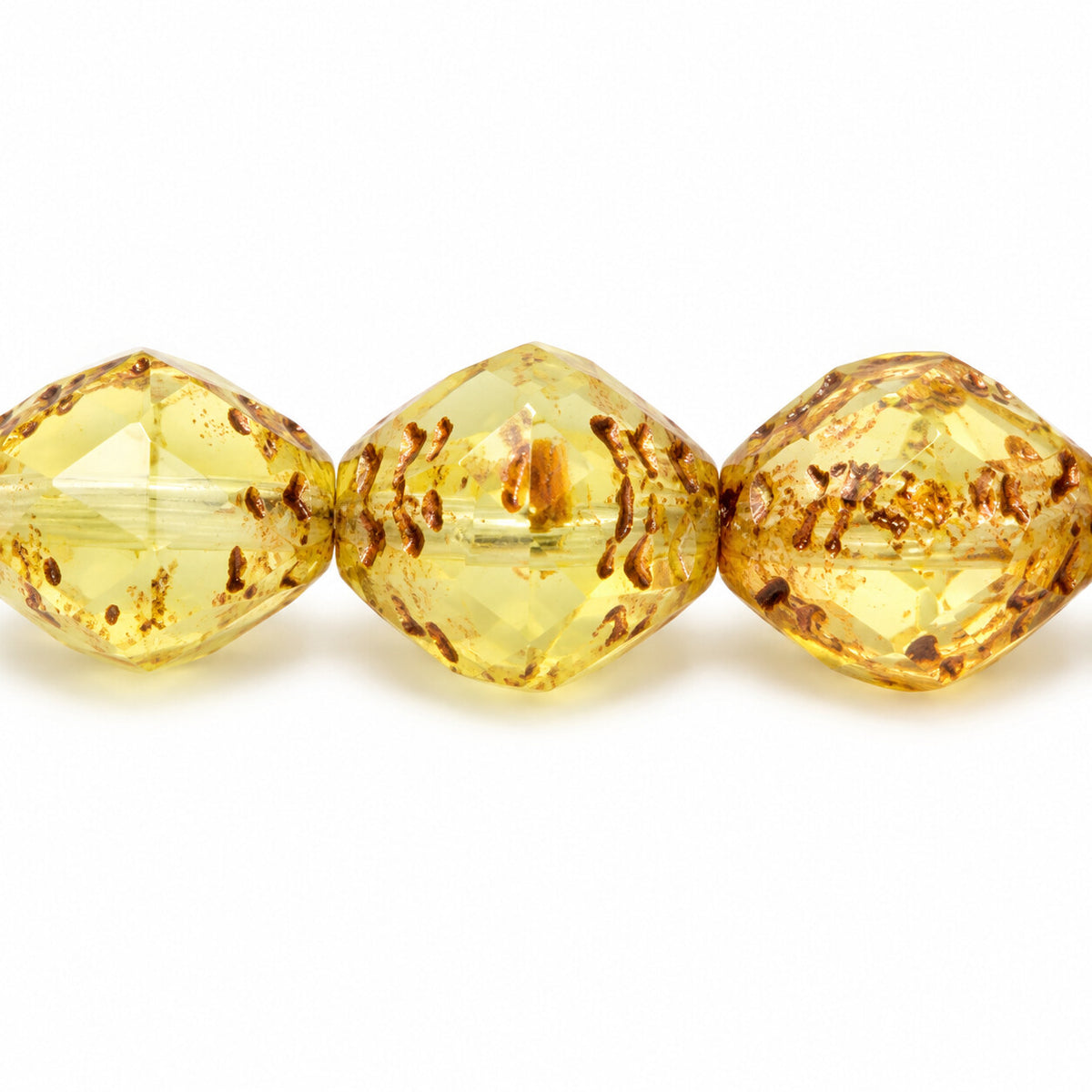 Wasp Special Cut Faceted Fire Polished Beads, 56008 Picasso (56008-43400), Glass, Czech Republic