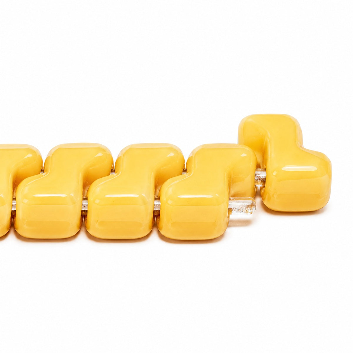 2-Hole Pressed Beads, Beige (13020), Glass, Czech Republic
