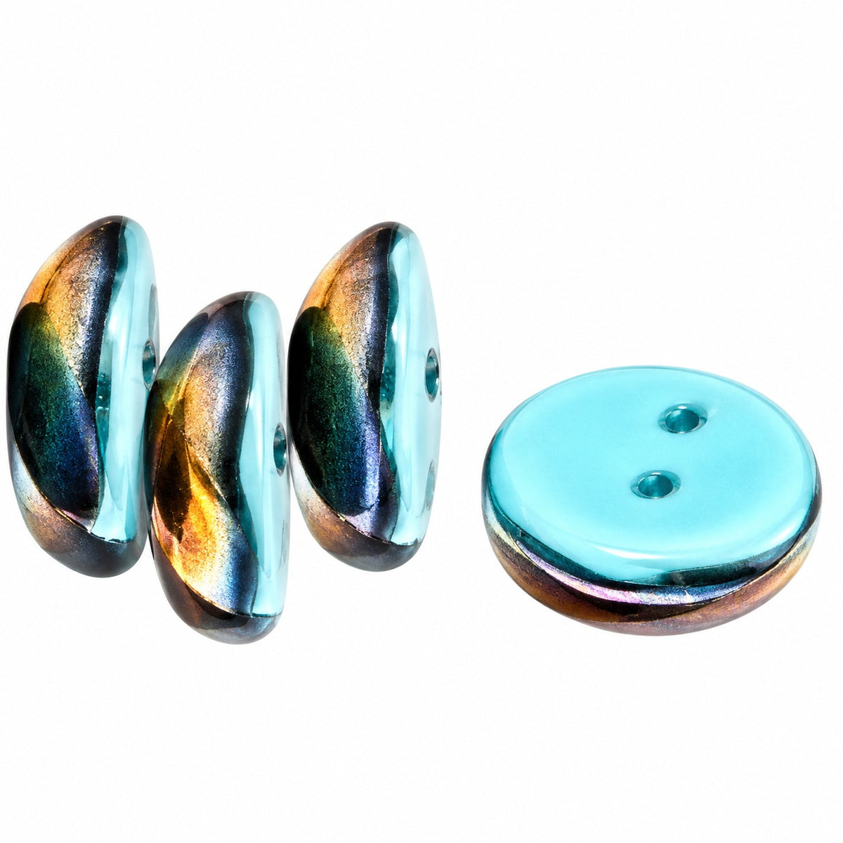 Piggy Beads, Turquoise Blue Sliperit (63030-29501), Glass, Czech Republic