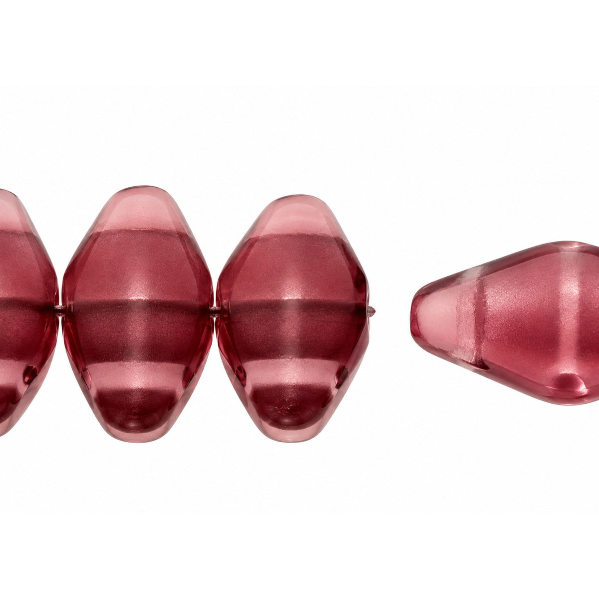 Oval Olive Beads, Amethyst Matte (20060-84110), Glass, Czech Republic