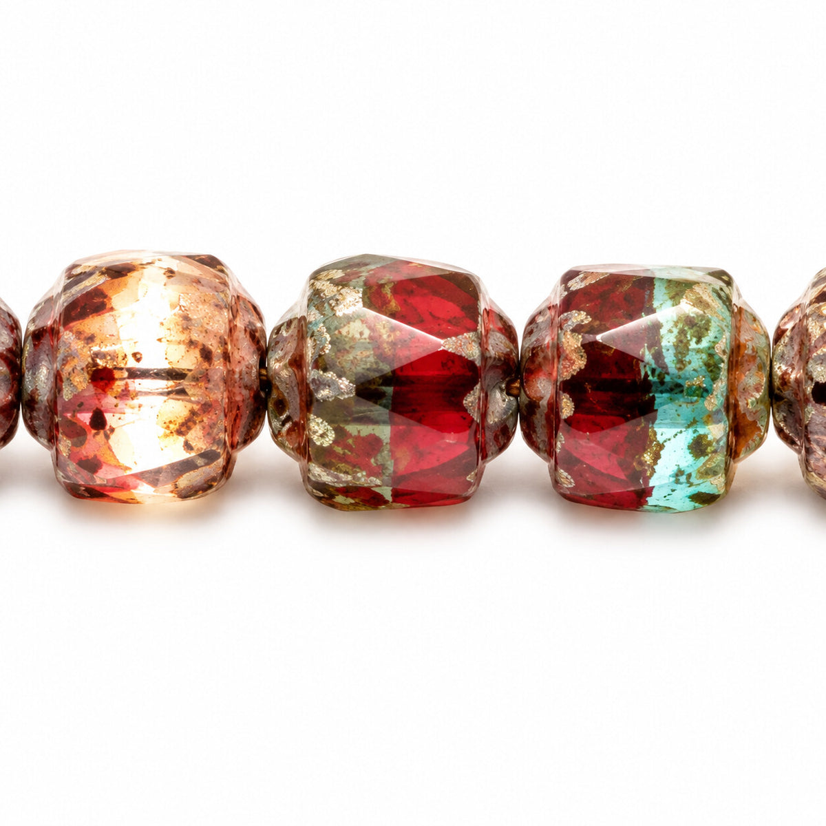Cathedral Faceted Fire Polished Beads, X3197 Stain Strong (x3197-86805), Glass, Czech Republic