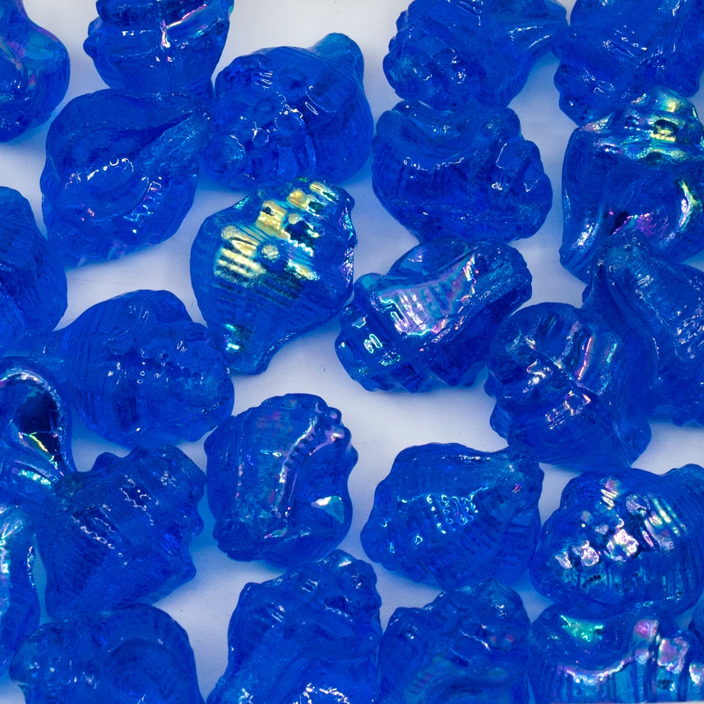 OUTLET 50g Murex Shell Beads, 15 x 12 mm, Transparent Aqua Ab (60310-28701), Glass, Czech Republic