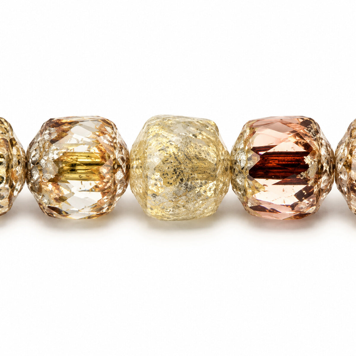 Cathedral Faceted Fire Polished Beads, X1007 Antique Silver Patina (x1007-81002), Glass, Czech Republic