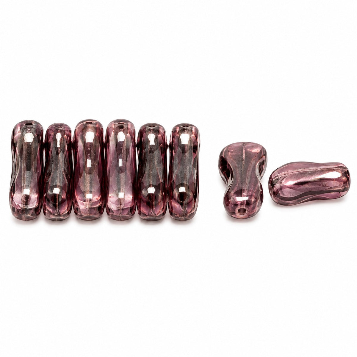 2-Hole Pressed Beads, X2002 (x2002), Glass, Czech Republic