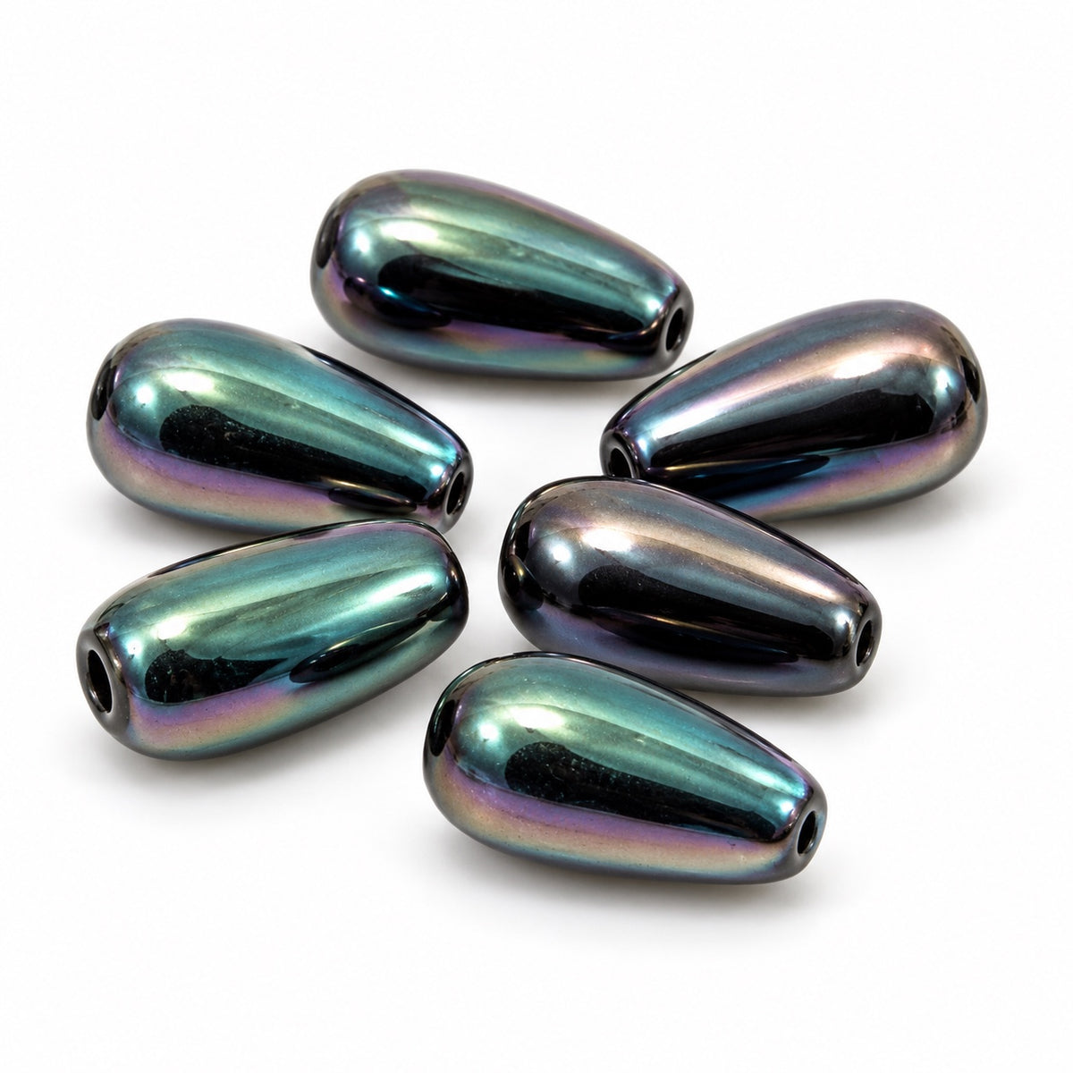 Pear Drop Beads, Black 22501 (23980-22501), Glass, Czech Republic