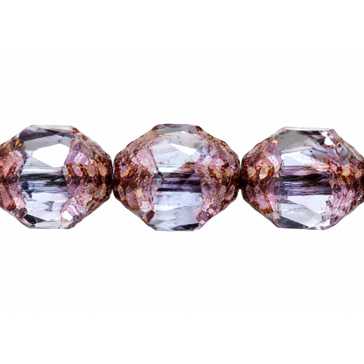 Special Cut Faceted Fire Polished Beads, T1022 Bronze (t1022-14415), Glass, Czech Republic