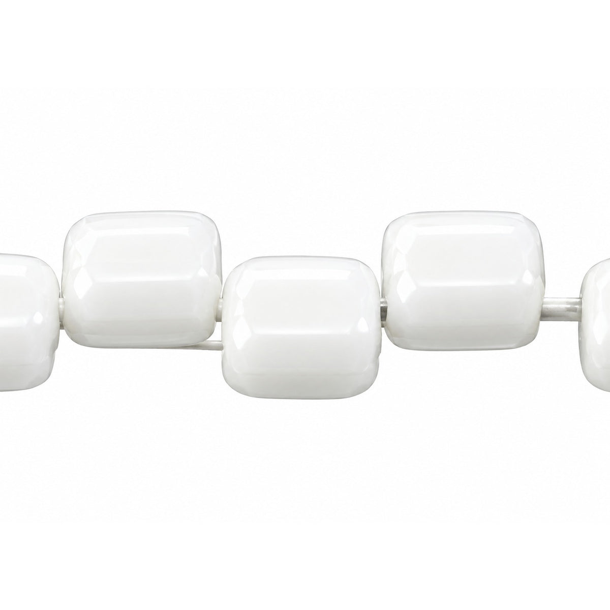 Silky 2-Hole Square Beads, Chalk White (3000), Glass, Czech Republic